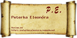 Peterka Eleonóra névjegykártya